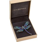 Jon Richard Gold Plated Crystal Blue Pave Dragonfly Brooch - Gift Boxed Gold