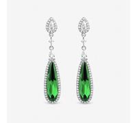 Jon Richard Gold Plated Crystal Emerald Drop Earrings