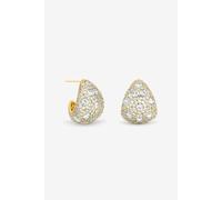 Jon Richard Gold Plated Crystal Large Dome Earrings Gold One Size