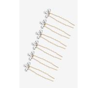 Jon Richard Gold Plated Crystal Leaf Hair Pins - Pack Of 6 Gold One Size