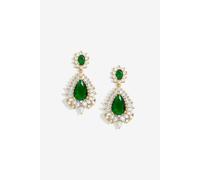 Jon Richard Gold Plated Cubic Zirconia And Emerald Statement Earrings Gold One Size