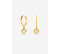 Jon Richard Gold Plated Cubic Zirconia Bezel Huggie Earrings One Size Gold