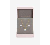 Jon Richard Women's Gold Plated Cubic Zirconia Heart Box Set