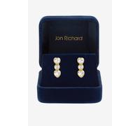Jon Richard Gold Plated Cubic Zirconia Heart Drop Earrings One Size Gold