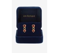 Jon Richard Gold Plated Cubic Zirconia Red Heart Earrings One Size Gold