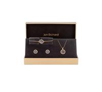 Jon Richard Gold Plated Effect Stone Trio Set - Gift Box Gold