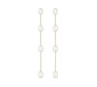Jon Richard Gold Plated Fine Chain and Freshwater Pearl Earrings Gold