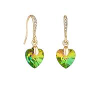 Jon Richard Gold Plated Green Heart Earrings Gold