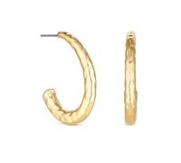 Jon Richard Gold Plated Hammered Stainless Steel Hoop Earrings Gold