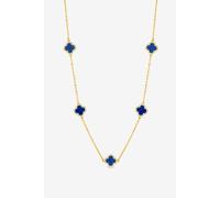 Jon Richard Gold Plated Lapis Station Clover Necklace Gold