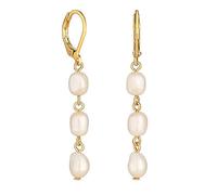 Jon Richard Gold Plated Linear Freshwater Pearl Link Drop Earrings Gold