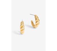 Jon Richard Gold Plated Mini Ridge Hoops Gold One Size