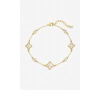 Jon Richard Gold Mother of Pearl Crystal Clover Bracelet One Size Gold