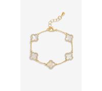 Jon Richard Women's Gold Plated Mother of Pearl Clover Bracelet Jon Richard Gold One Size