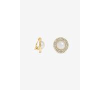 Jon Richard Gold Plated Pearl And Crystal Clip Earrings Gold