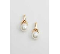 Jon Richard Gold Plated & Pearl Mini Drop Earrings Gold