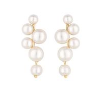 Jon Richard Gold Plated Pearl Stick Cluster Drop Earrings Gold