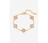 Jon Richard Gold Plated Pink Clover Bracelet