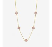 Jon Richard Gold Plated And Pink Station Clover Necklace Gold