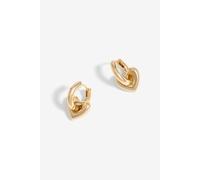 Jon Richard Gold Plated Polished Heart Door Knocker Earrings Gold One Size