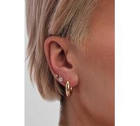 Jon Richard Gold Plated Polished Stainless Steel Hoop Earrings Gold