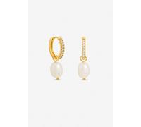 Jon Richard Gold Plated Real Freshwater Pearl Huggie Earrings Gold One Size