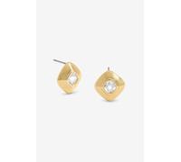 Jon Richard Gold Plated Ridge And Crystal Stud Earrings Gold One Size