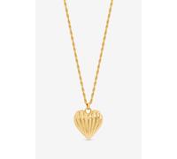 Jon Richard Gold Plated Ridge Heart Long Pendant Gold One Size