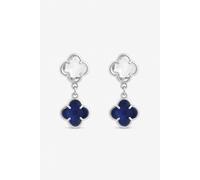 Jon Richard Gold Plated Sapphire And Crystal Clover Drop Earrings Gold