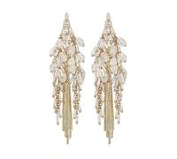 Jon Richard Gold Plated Statement Faceted Bead Linear Earrings Gold