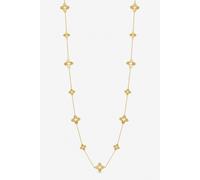 Jon Richard Gold Plated Textured Crystal Clover Long Necklace Gold