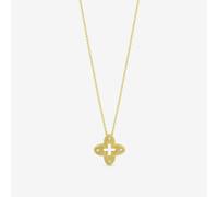 Jon Richard Gold Plated Textured Crystal Clover Pendant One Size Silver