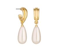 Jon Richard Gold Plated Vintage Inspired Pearl Hoop Earrings Gold