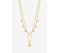 Jon Richard Gold Plated Waterproof Heart Double Row Necklace Gold