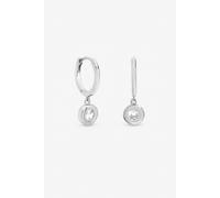 Jon Richard Silver Cubic Zirconia Bezel Huggie Earrings One Size Silver