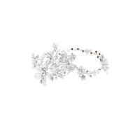 Jon Richard Lila Silver Floral Crystal And Pearl Hair Vine - Gift Pouch Silver One Size