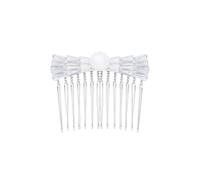 Jon Richard Pearl And Cubic Zirconia Bgauette Hair Comb - Gift Pouch In Silver Silver One Size