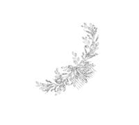 Jon Richard Women's Penelope Occasion Crystal Beaded Sprig Leaf Wreath Comb - Gift Pouch in Silver Jon Richard Silver One Size