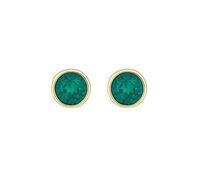 Jon Richard Radiance Collection Gold Plated Emerald Round Besel Stud Earrings Gold