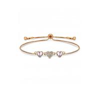 Jon Richard Radiance Collection Rose Gold Plated Pink Dancing Heart Toggle Bracelet Rose
