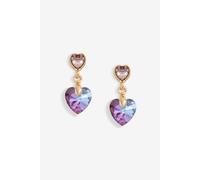 Jon Richard Radiance Collection- Rose Gold Plated Pink Heart Earrings Embellished With Crystals Rose Gold