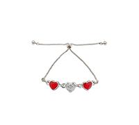 Jon Richard Radiance Collection- Silver And Red Dancing Heart Bracelet Embellished With Crystals Jon Richard Red One Size