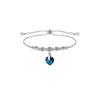 Jon Richard Radiance Collection Silver Plated Bermuda Blue Heart Toggle Bracelet Silver