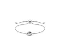 Jon Richard Rhodium Cubic Zirconia Heart Toggle Bracelet In Silver Silver One Size