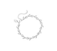 Rhodium Cubic Zirconia Leaf Bridal Bracelet Jon Richard Silver One Size