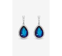 Jon Richard Rhodium Plated And Bermunda Blue Pear Drop Earrings In Silver Silver One Size