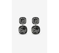 Jon Richard Rhodium Plated And Black Diamond Drop Earrings In Silver Silver One Size