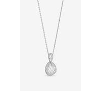 Jon Richard Women's Rhodium Plated & Cubic Zirconia Drop Dome Pendant - Gift Box in Silver Jon Richard Silver One Size