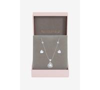 Jon Richard Rhodium Plated CZ Heart Drop Set - Gift Box One Size Silver