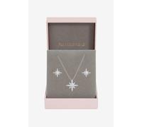 Jon Richard Rhodium Plated And Pave Star Set - Gift Box In Silver Silver One Size